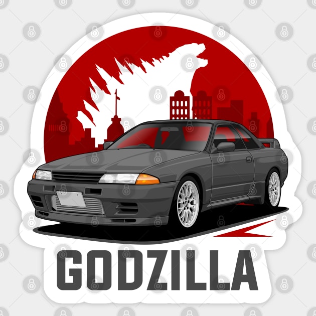 Skyline R32 GTR Godzilla Sticker by squealtires